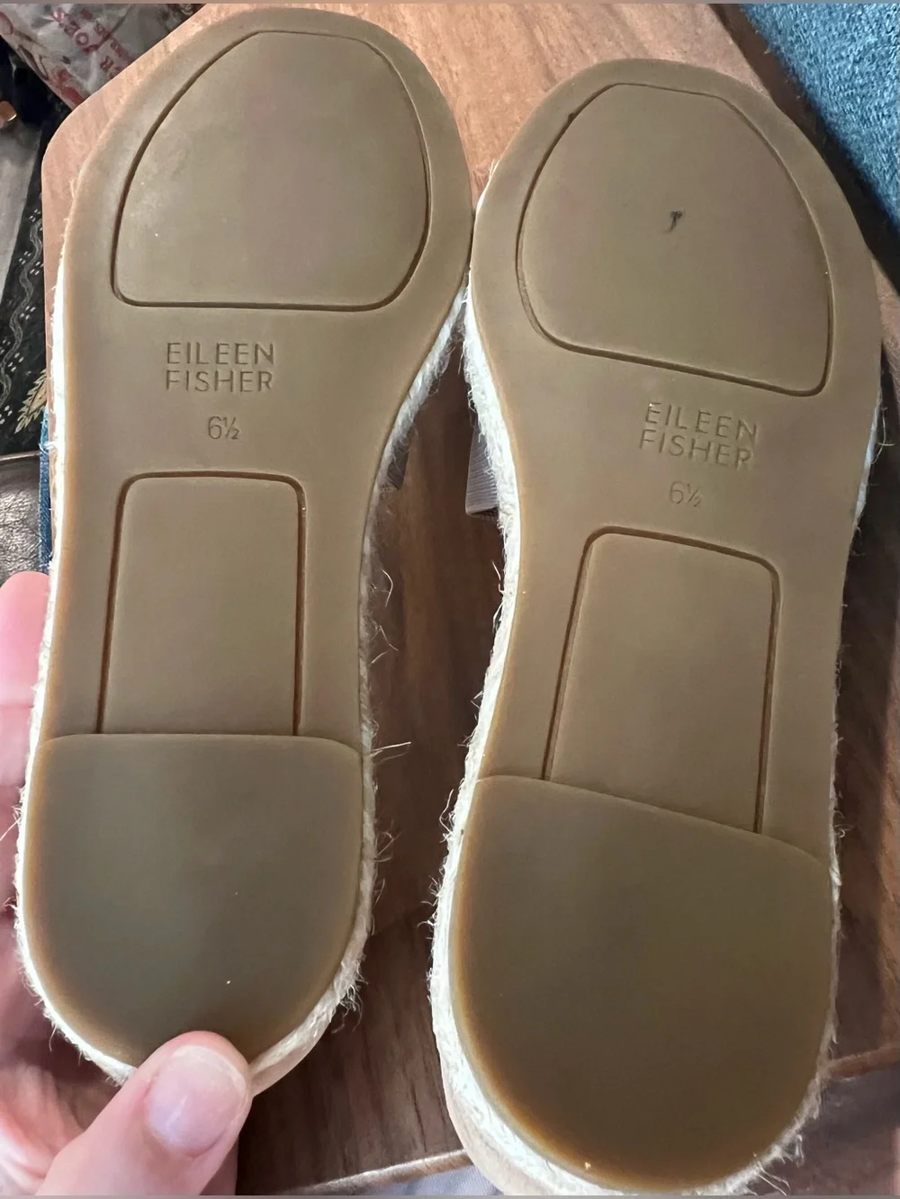 Eileen Fisher Women's 6.5  Lady-Nu d'Orsay Espadrille Shoe Tan Suede Jute Flats
